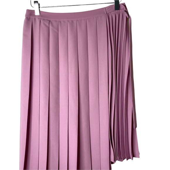 Anthropologie Leith Accordion Pleated Asymmetrical Midi Full Skirt M - Picture 6 of 9